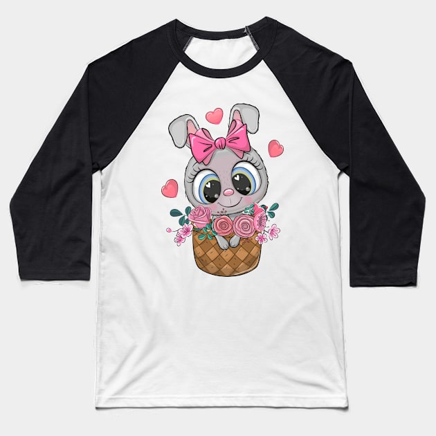 Cute Cartoon Rabbit Baseball T-Shirt by Reginast777